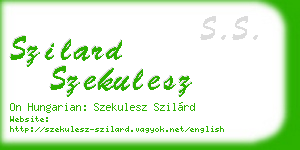 szilard szekulesz business card
